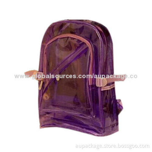 Clear PVC Backpack Bag, Fashionable Design, Customized Sizes, Materials and Shapes Accepted